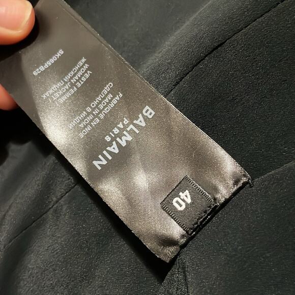 BALMAIN Embellished tulle trimmed wool and cotton blazer - Picture 8 of 11